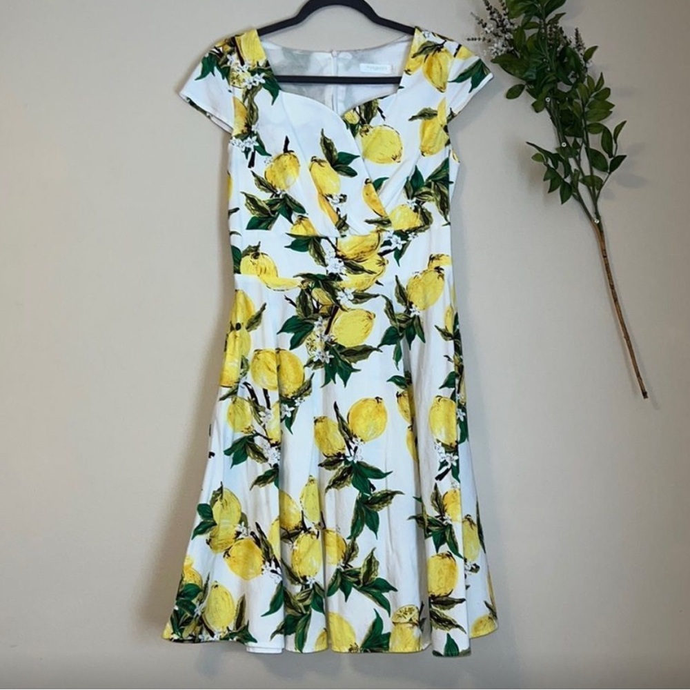 Lemon Print White Dress
